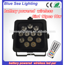 Wireless DMX LED Flat Par 12 Pcs 18w RGBAW UV 6in1 LED Battery par Light